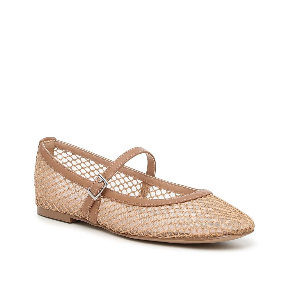 Steve Madden Caring Mesh Mary Jane Flats Tan Cargo CARG01S1 Womens 7.5M